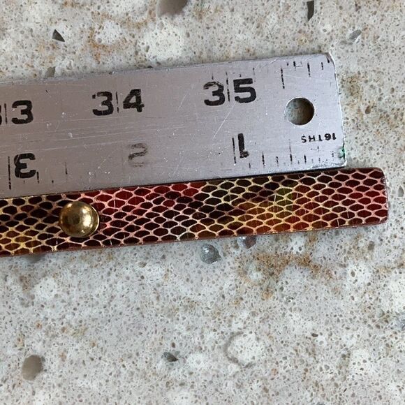 DKNY Italian calf animal print Reptile print luxury Skinny belt Medium 36.25” - Picture 10 of 11